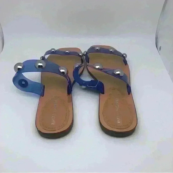 Marc Fisher Blue Clear Studs Sandals Sz 8 - Picture 2 of 11